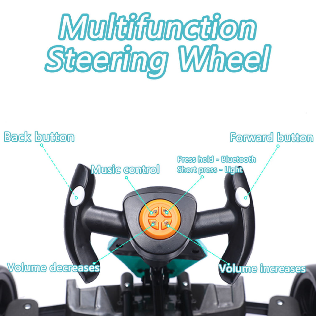 Electric Kids Pedal Go Kart With Adjustable Seat, Foldable Design