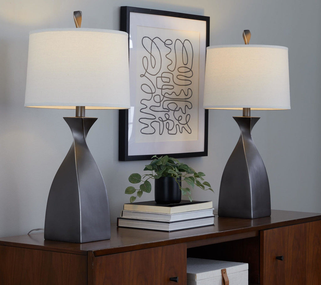 Curvo - Contemporary Polyresin Table Lamp (Set of 2)