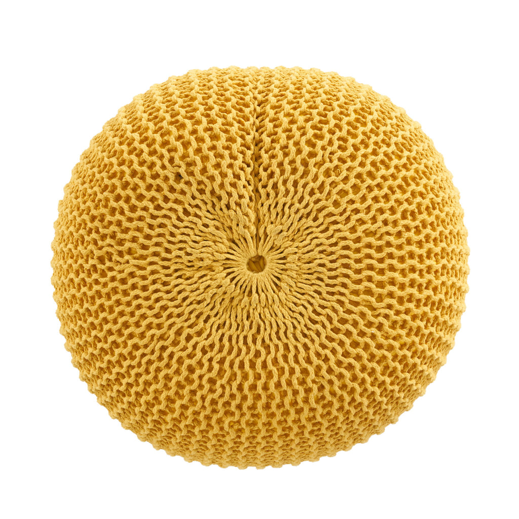 Bordeaux - Knitted Round Pouf, Versatile Ottoman And Floor Cushion