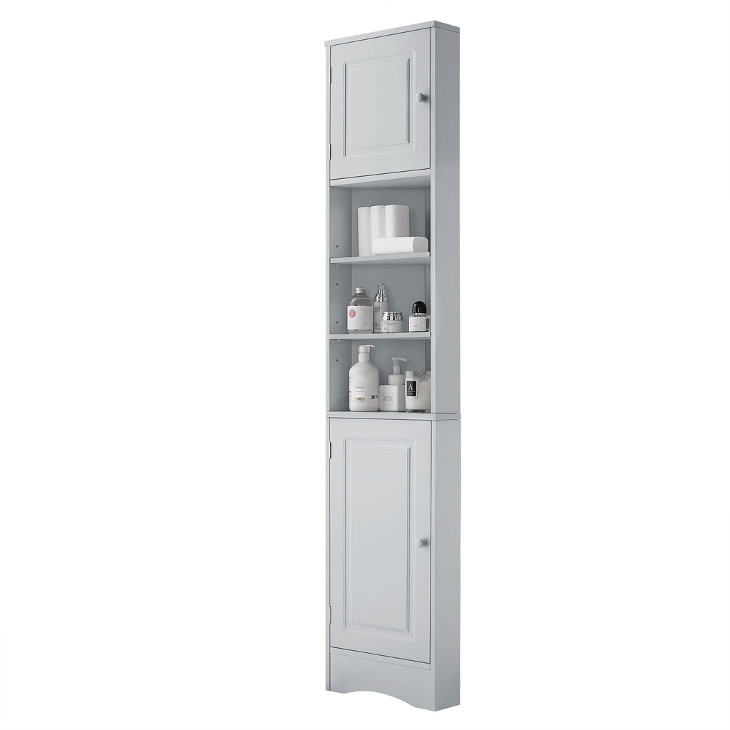 Multi Functional Corner Cabinet With Adjustable Shelves And 2 Doors