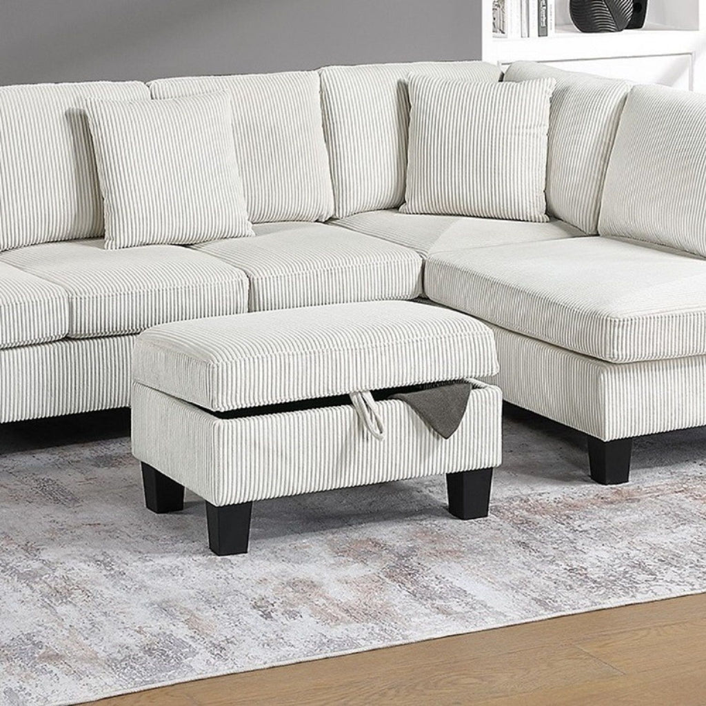 Sectional Sofa With Storage Ottoman And Pillows
