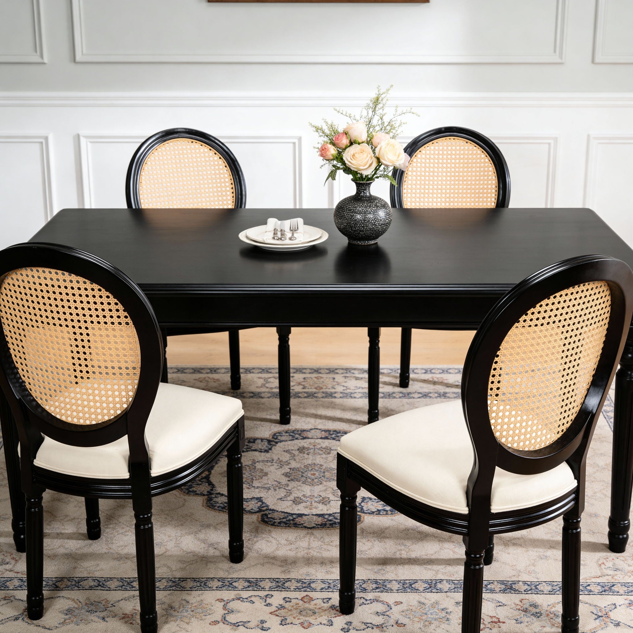 French Country Dining Chairs With Round Back (Set of 2)