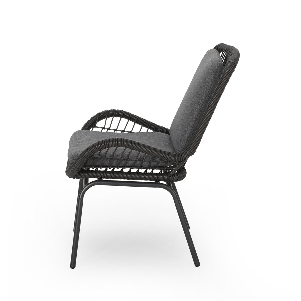 Outdoor Wicker Club Chair With Cushions (Set of 2)