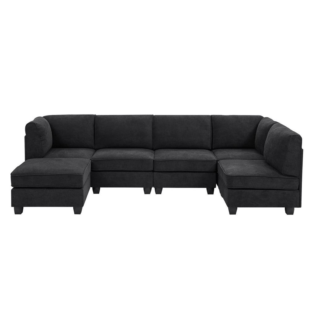 Upholstered Modular Sectional - Black