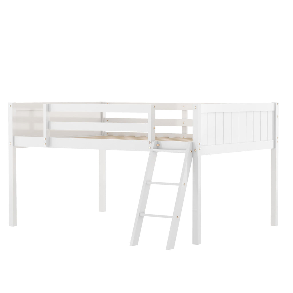 Low Loft Bed With Adjustable Ladder