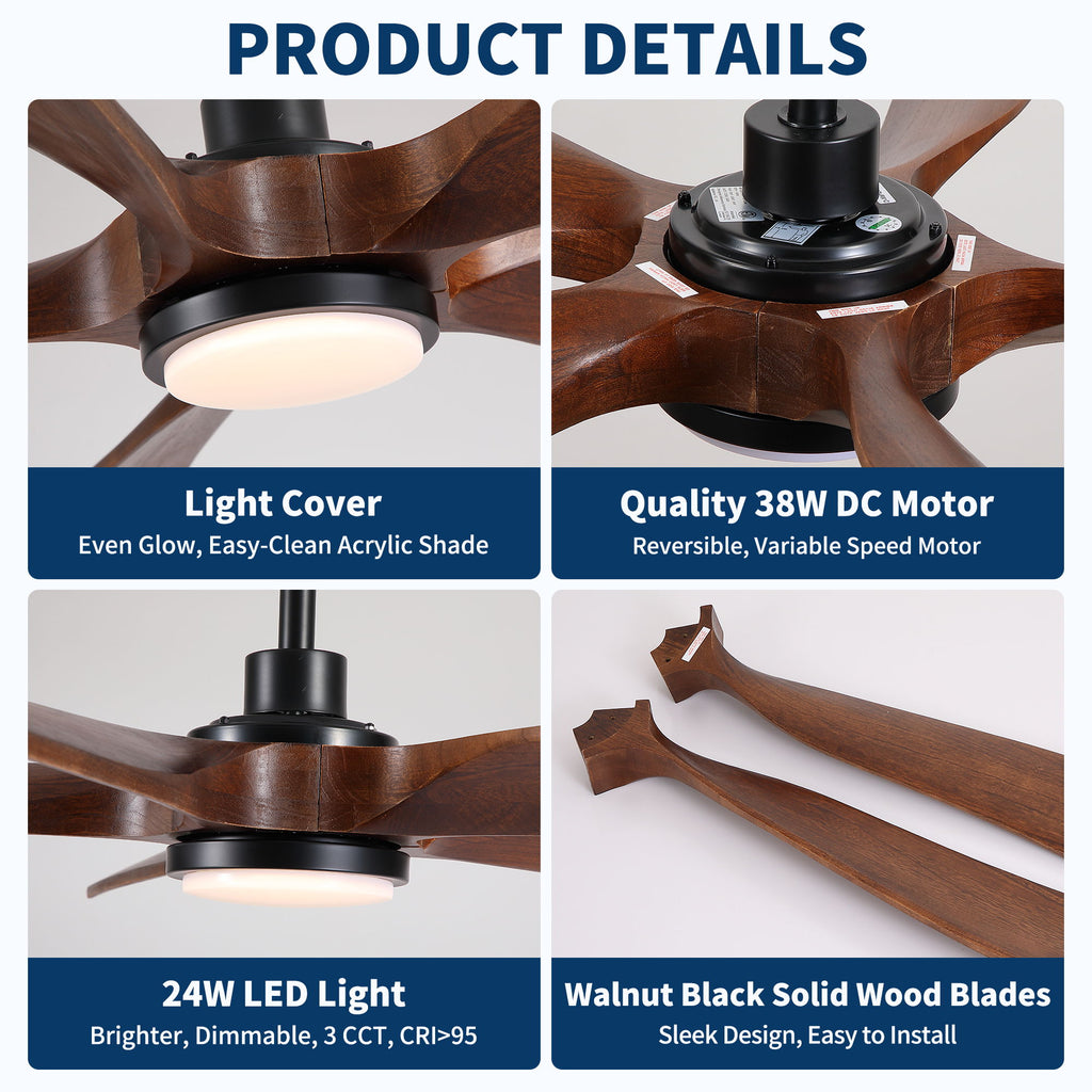 Ceiling Fan With Light And Remote Control