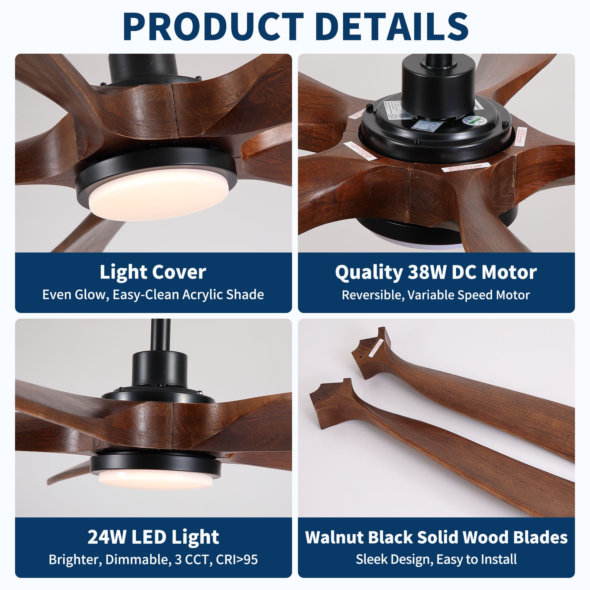 Ceiling Fan With Light And Remote Control
