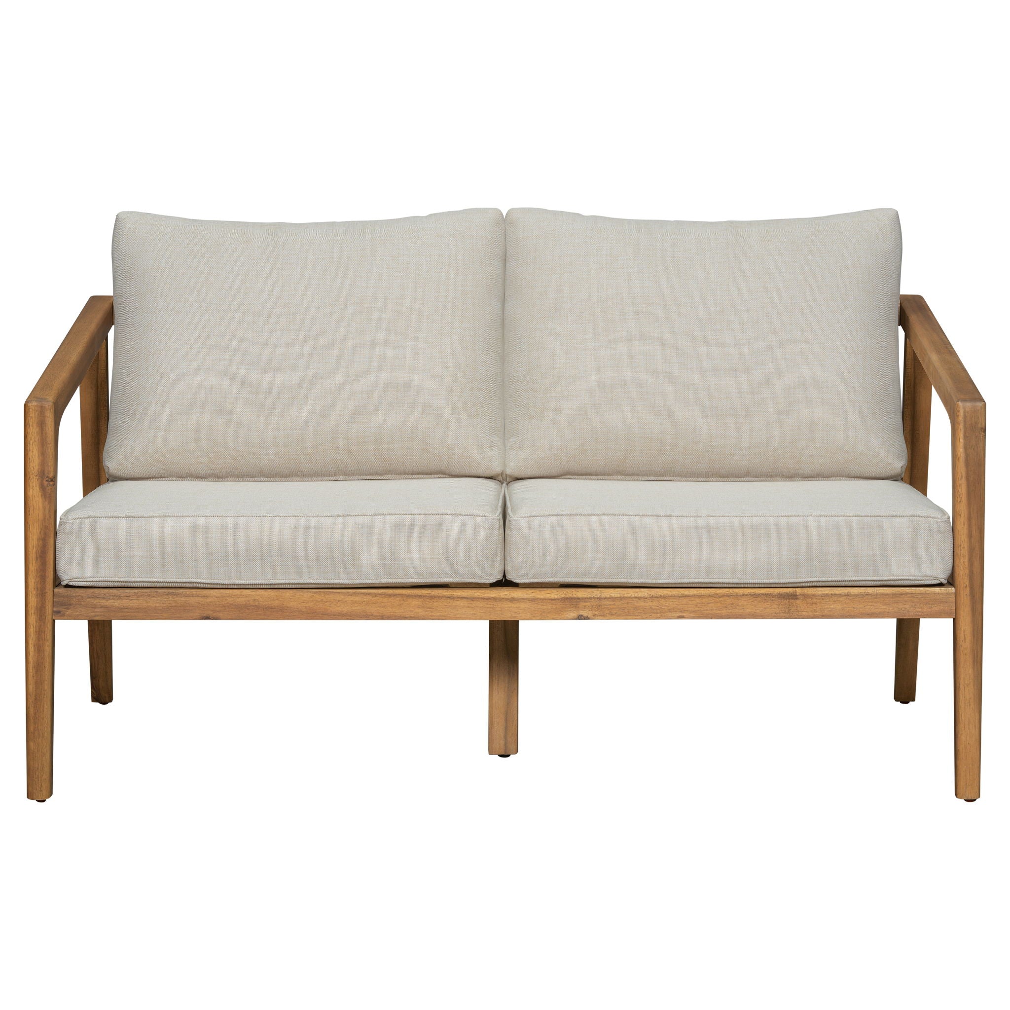 Westin - Outdoor Acacia Wood 4 Pieces Chat Set - Teak / Beige