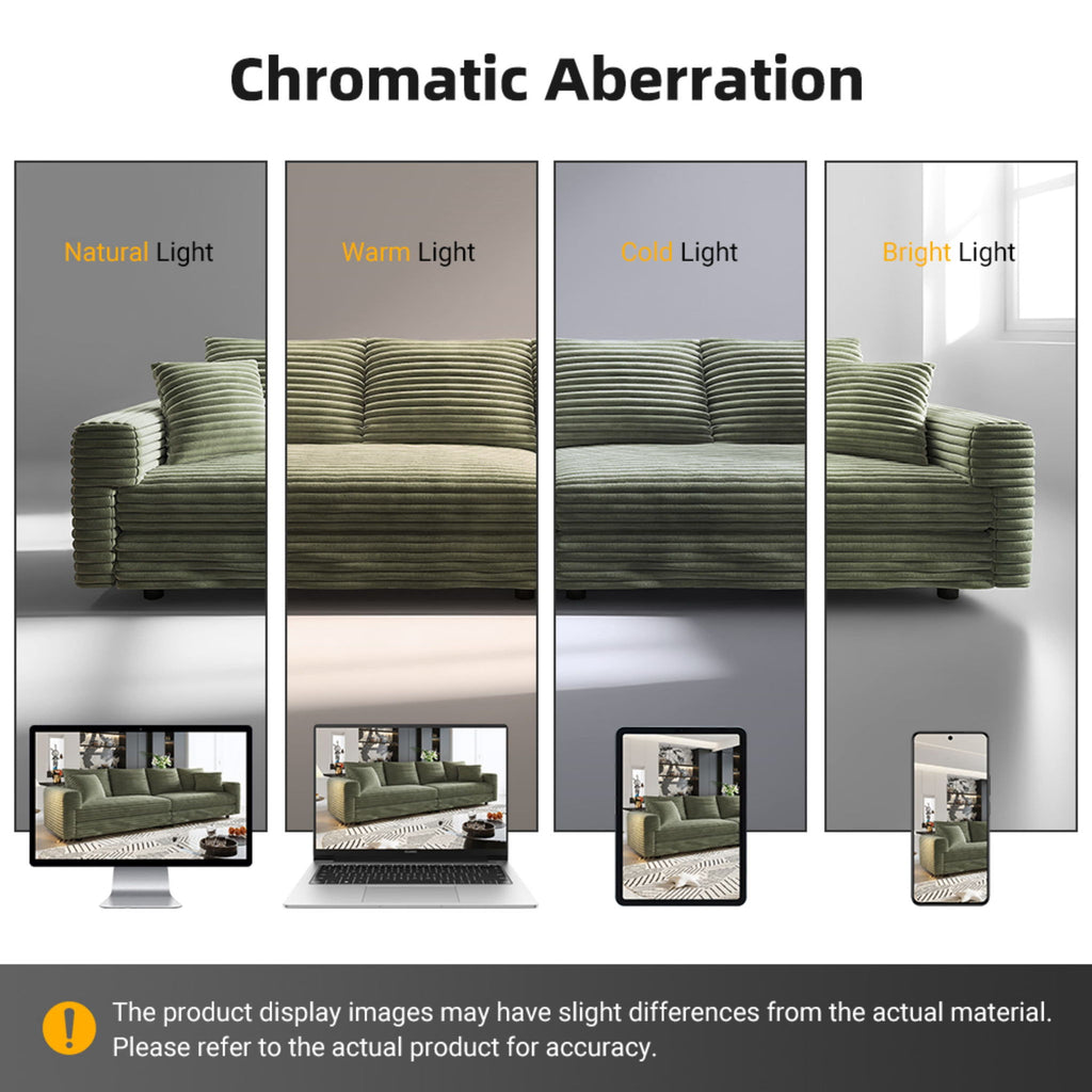 4 Seat Sofa, Modern Comfy Upholstered Sofa Cloud Couch, Deep Seat Couches With Soft Pillows