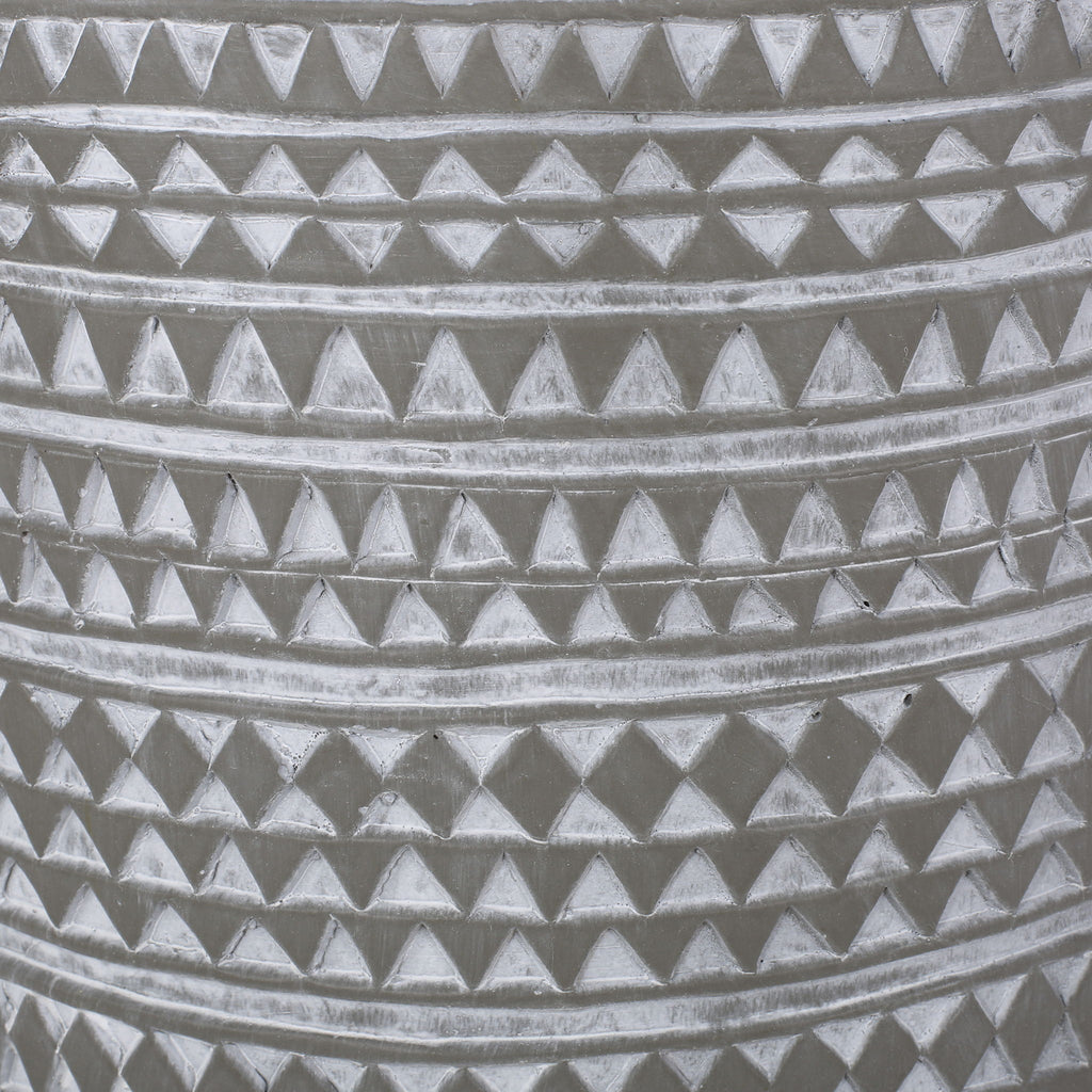 Outdoor Side Table With Cylindrical Shape - White