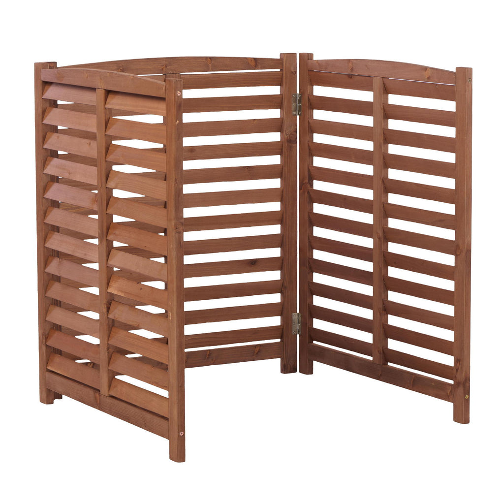 3 Panel Outdoor Wooden Air Conditioner Fence