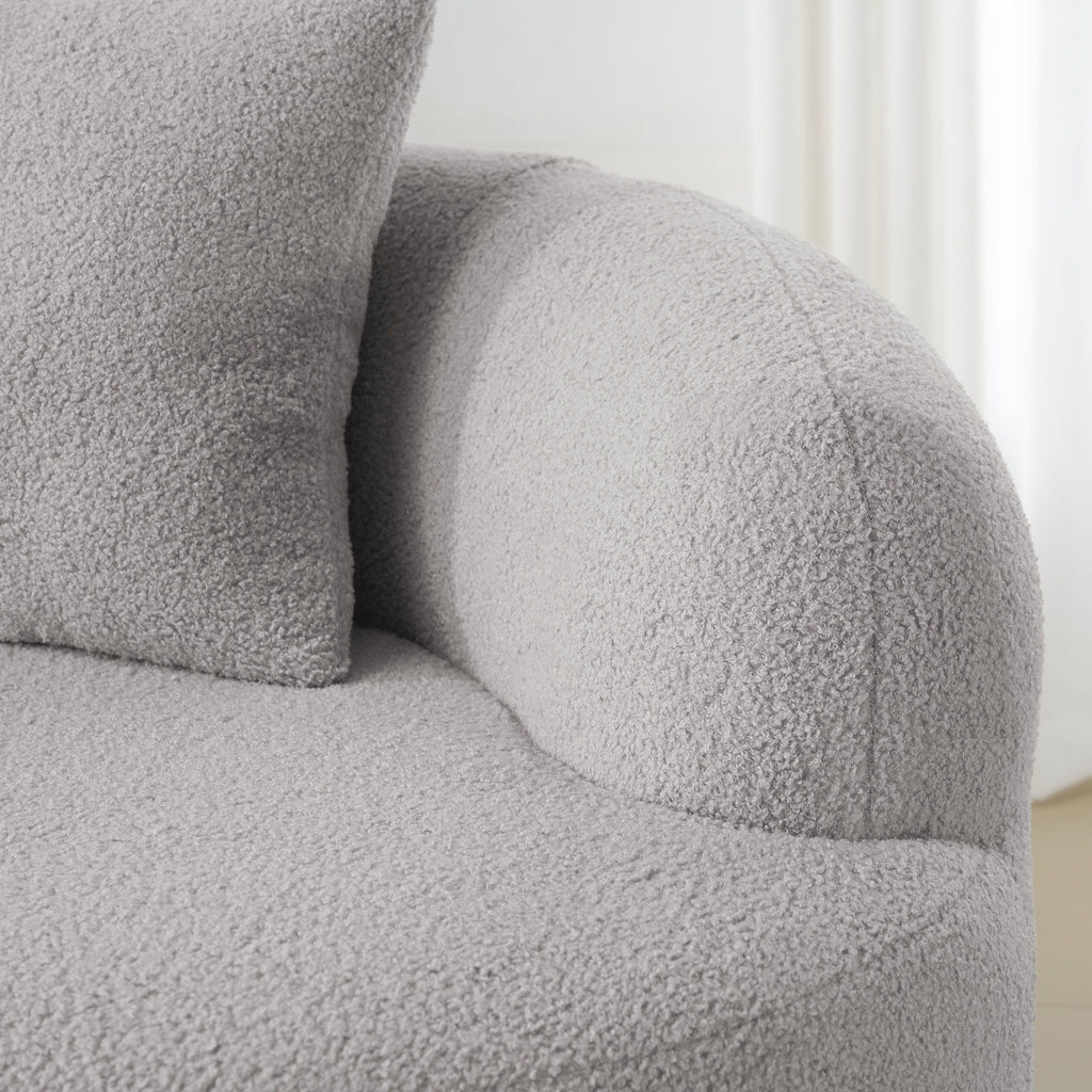 Curved Loveseat Sofa With Round Armrest