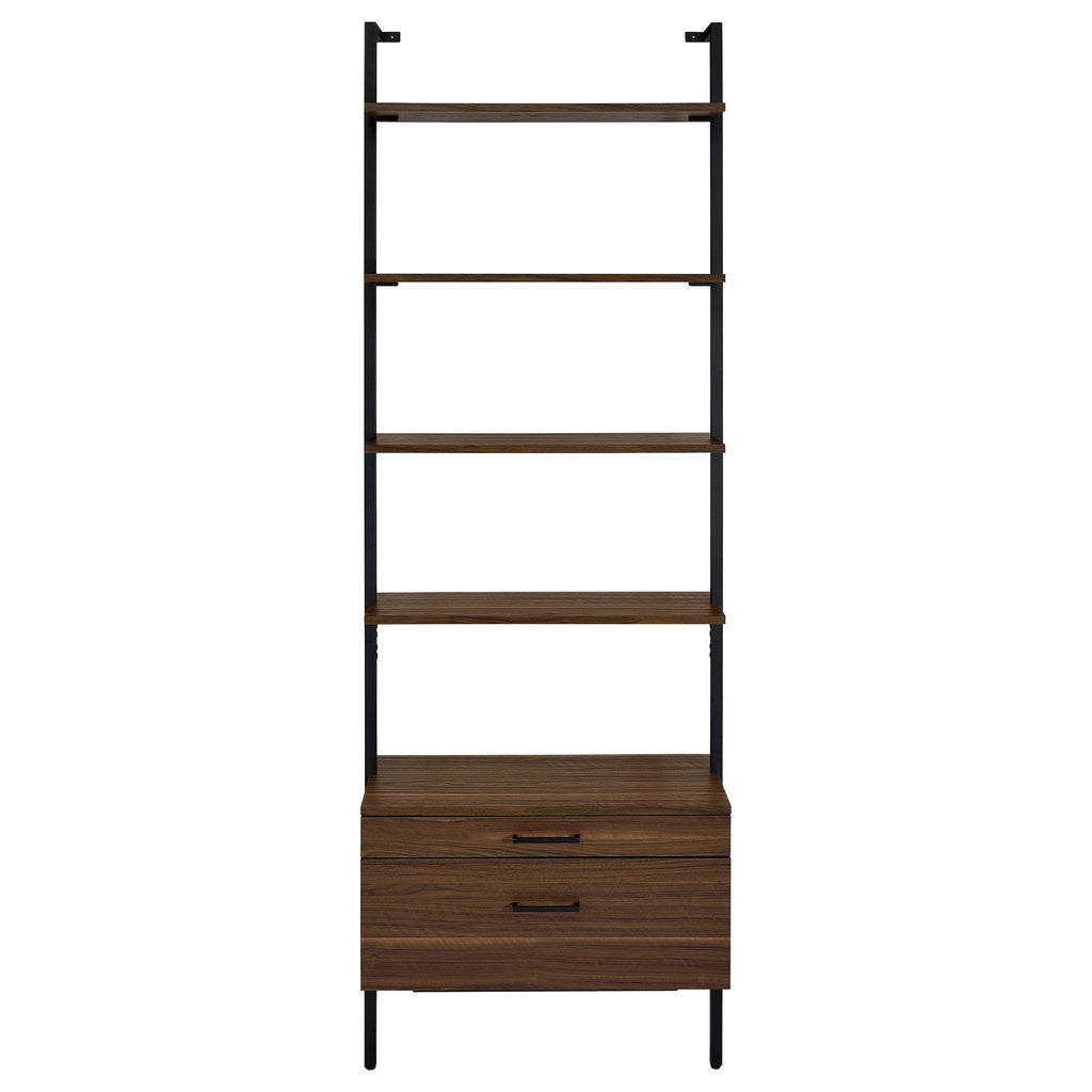 Wendell - 4 Shelf Storage Wall Bookshelf - Walnut