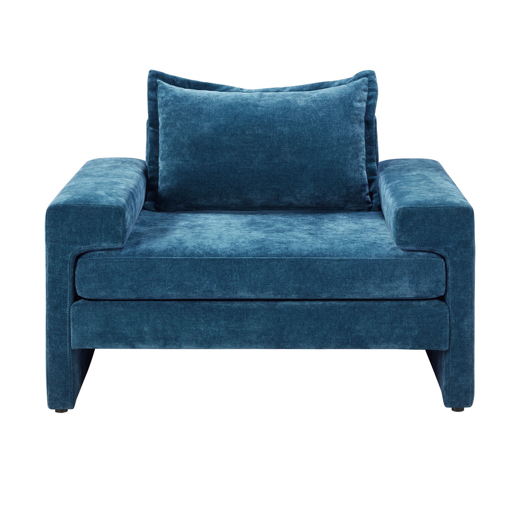 Upholstered Accent Chair With Wide Armrests And Ergonomic Back Support
