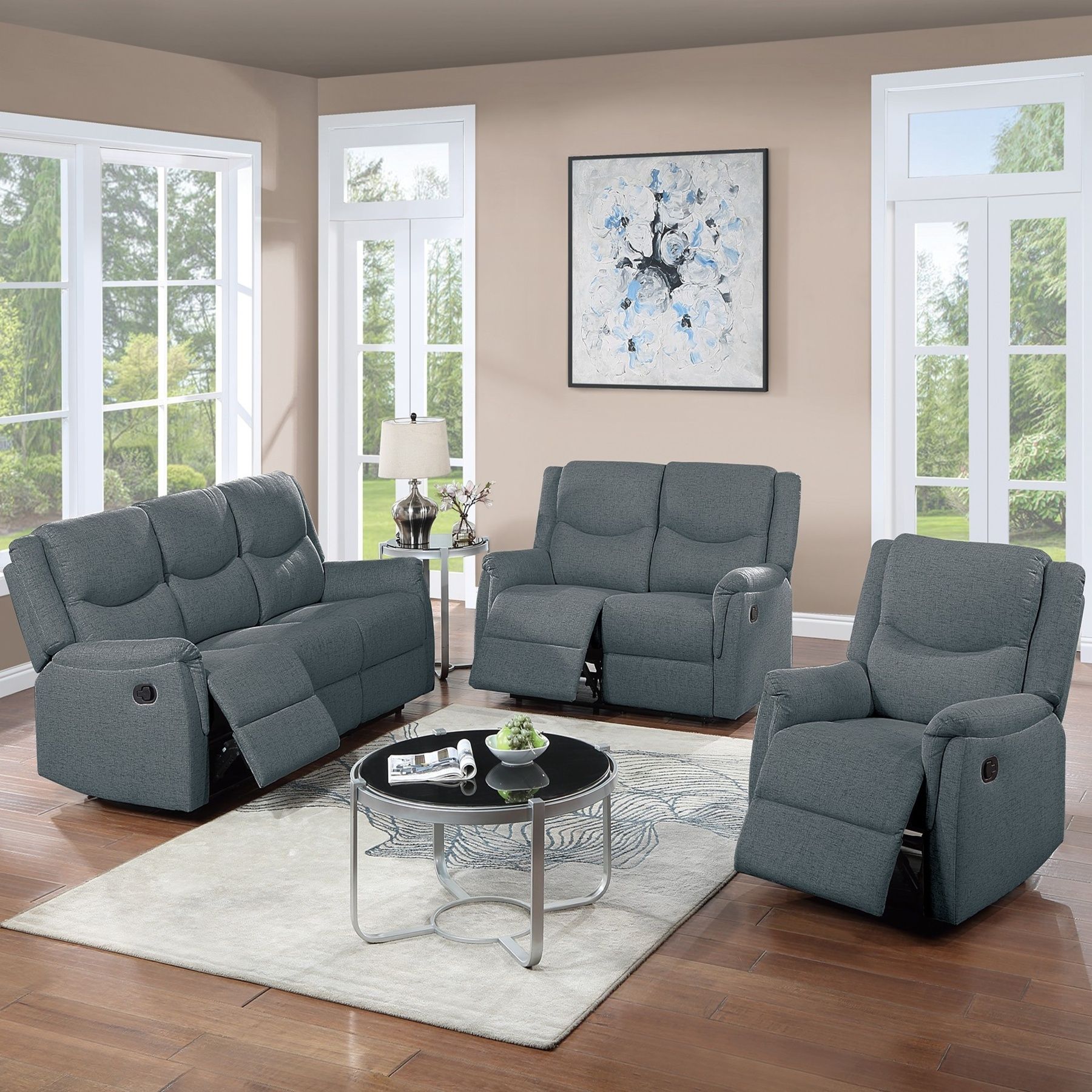 2 Piece Living Room Set With Loveseat And Recliner