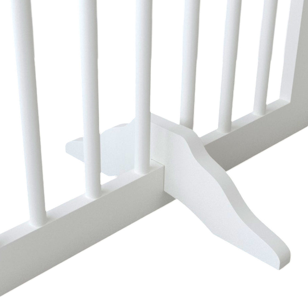 4 Panel Freestanding Pet Gate With Foldable Design And Support Feet - White