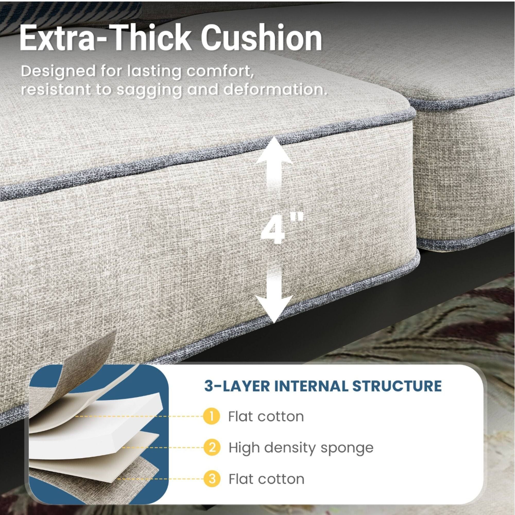 Patio Furniture Set With Coffee Table And Cushions For Backyard