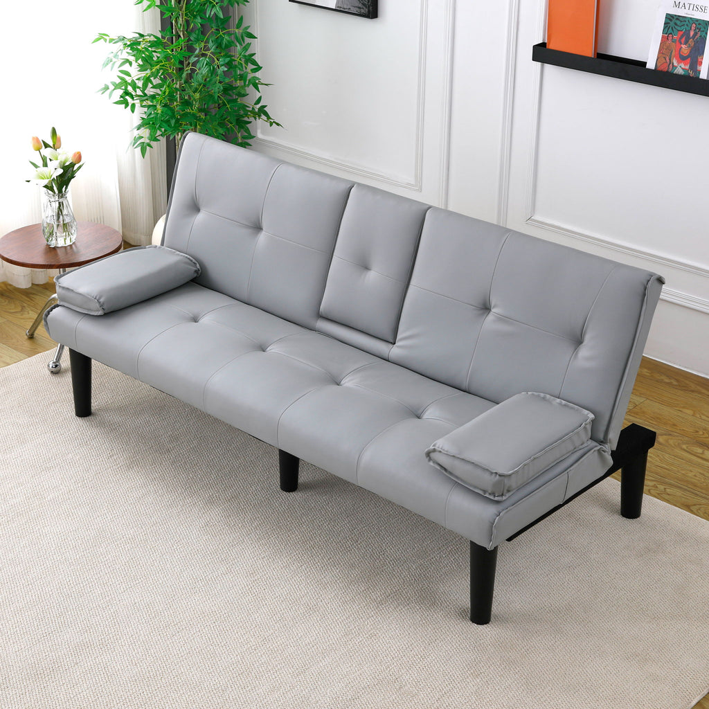 Sofa Bed With Foldable Design And Cup Holder