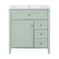 Bathroom Vanity With Sink, 3 Drawers And Adjustable Shelf