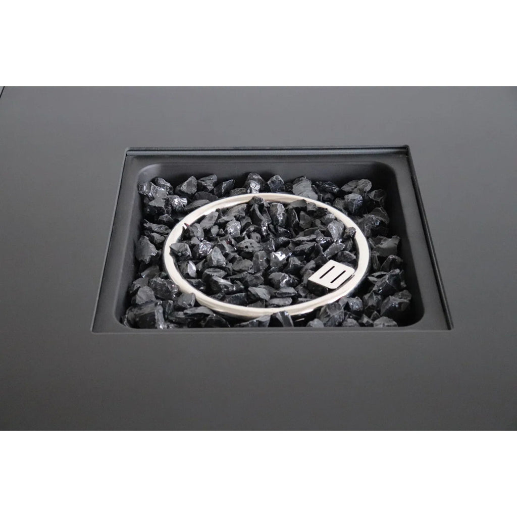 Durable Construction Outdoor Fire Pit Table With Lid - Gray