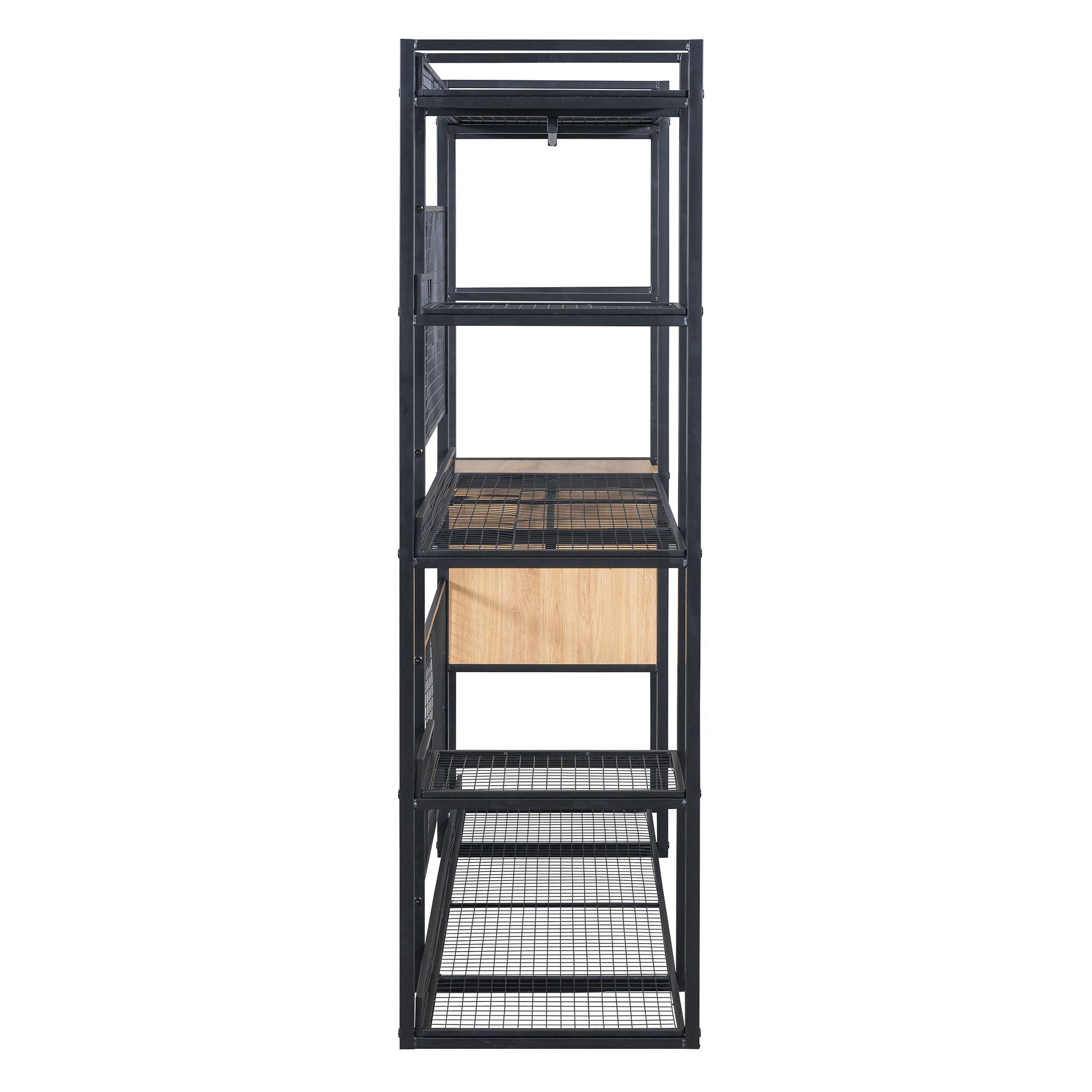 Open Style Wardrobe With Hanging Rails, Shelves And Drawers