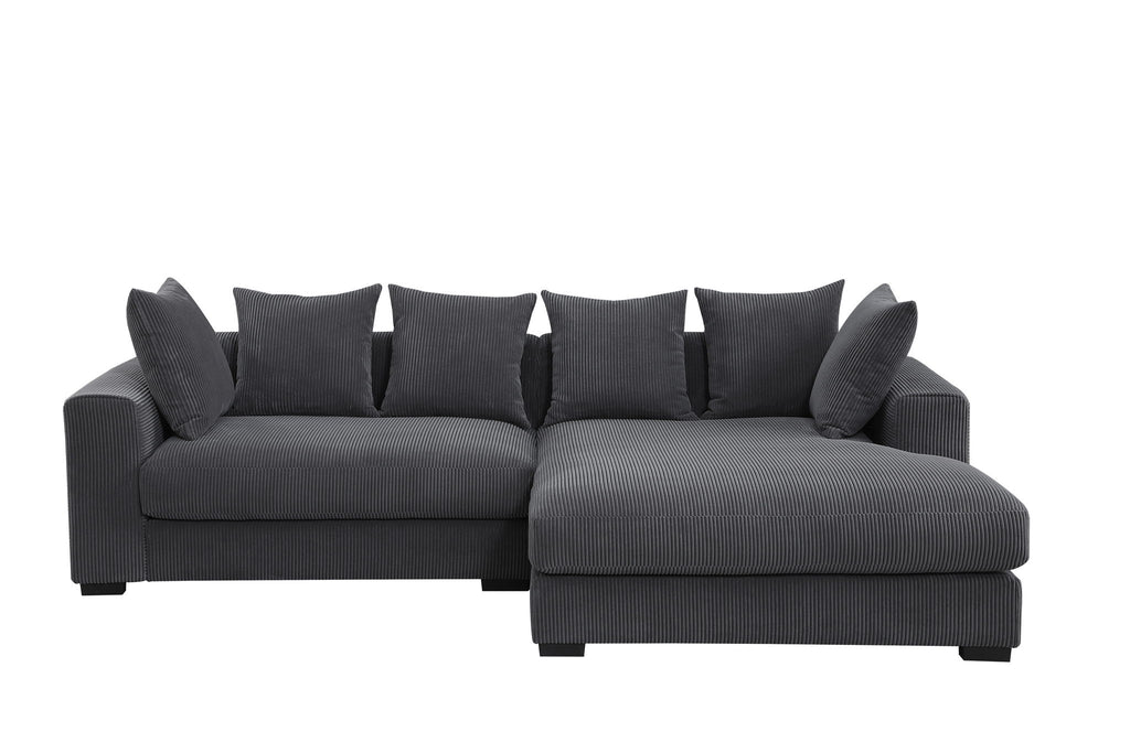 Naomi - 3 Piece Upholstered Sectional - Dark Gray
