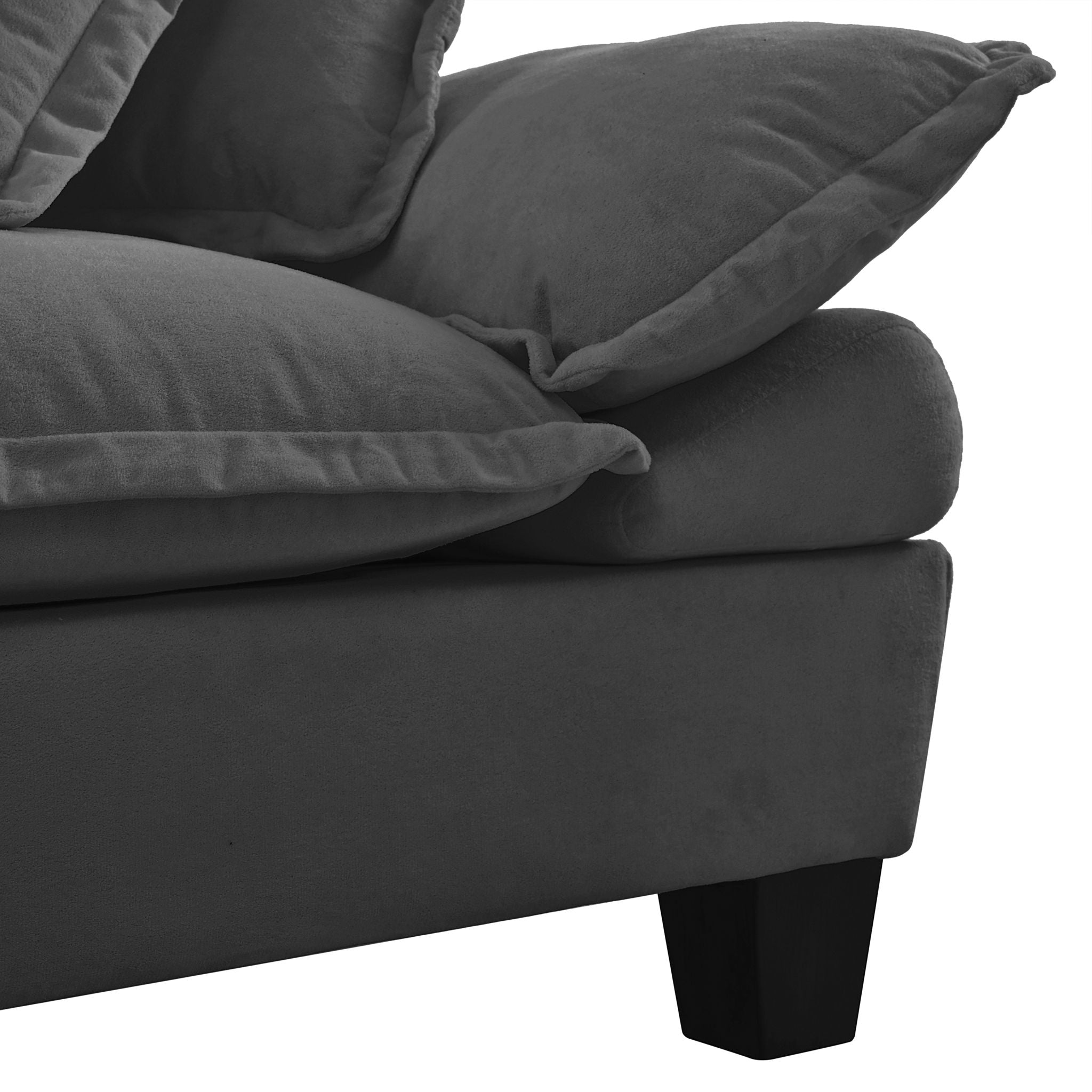 2 Seater Modular Loveseat With Curved Armrests