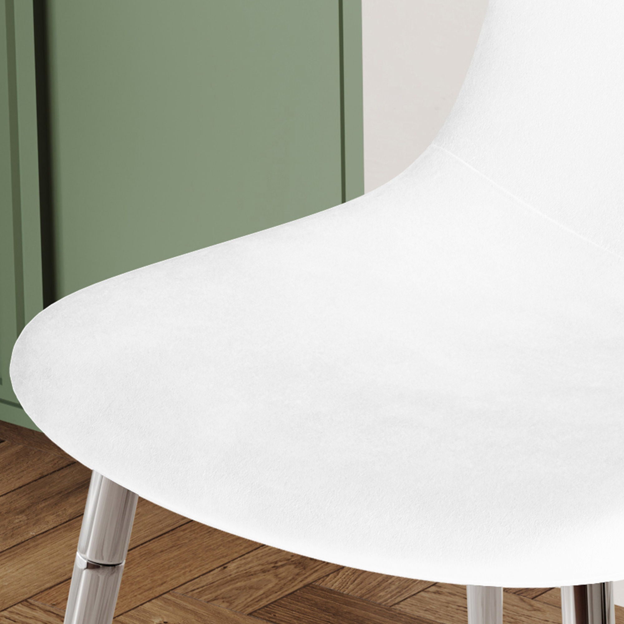 Dining Chairs, Upholstered Armless Accent Chairs, Classical Appearance And Metal Legs (Set of 4)