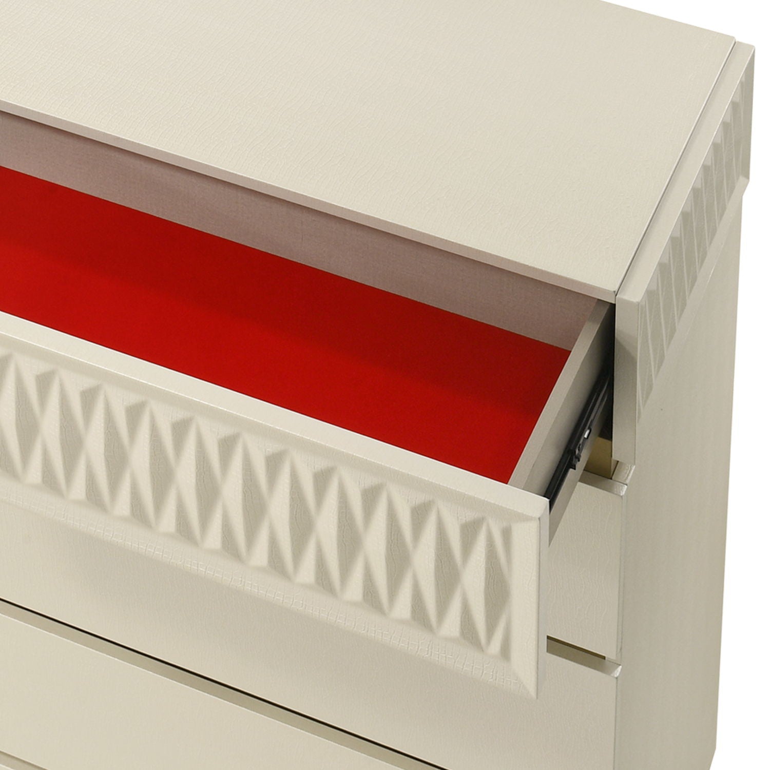 Stanley - 5 Drawer Chest With Crocodile Texture - Gray