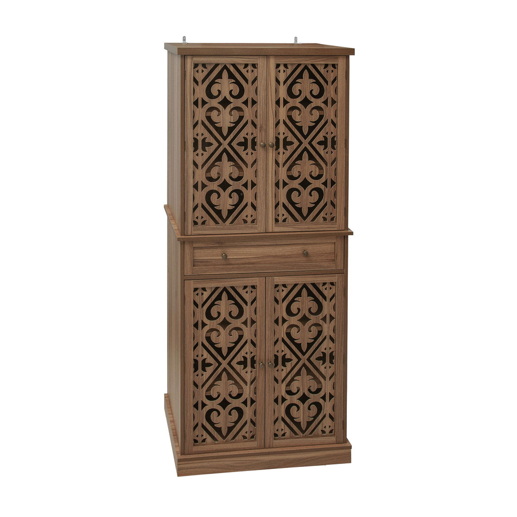 4 Door Cabinet With 1 Drawer, With 4 Adjustable Inner Shelves, Storage Cabinet