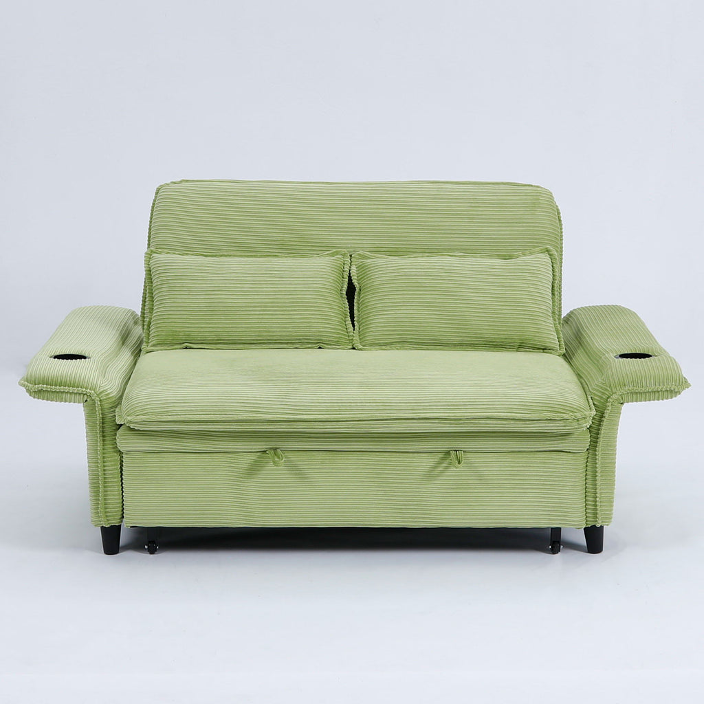 Modern Fabric Multi-Functional Sofa Bed With Adjustable Armrests And Backrests