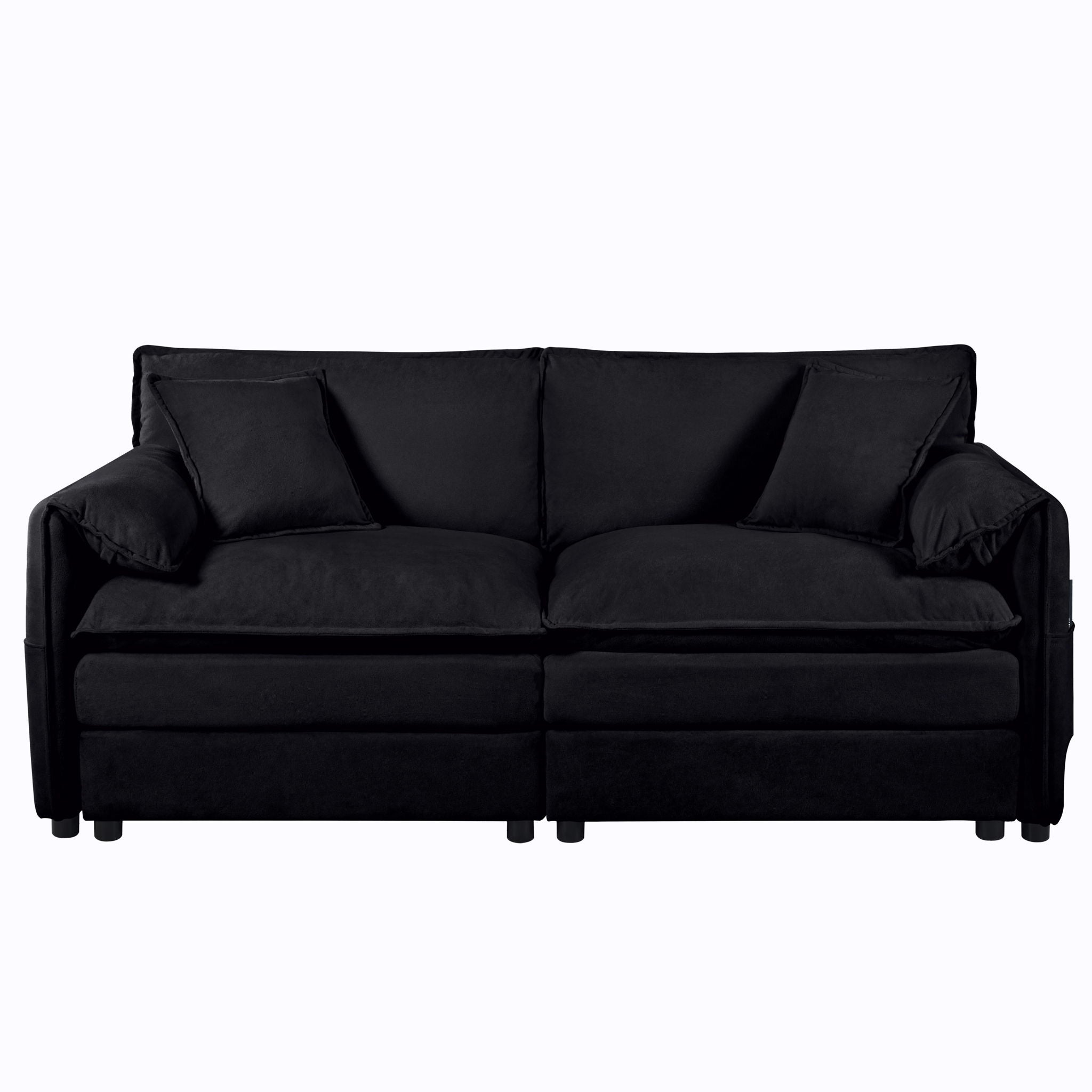 Modern Upholstered Loveseat And Armchair Set With Pillows