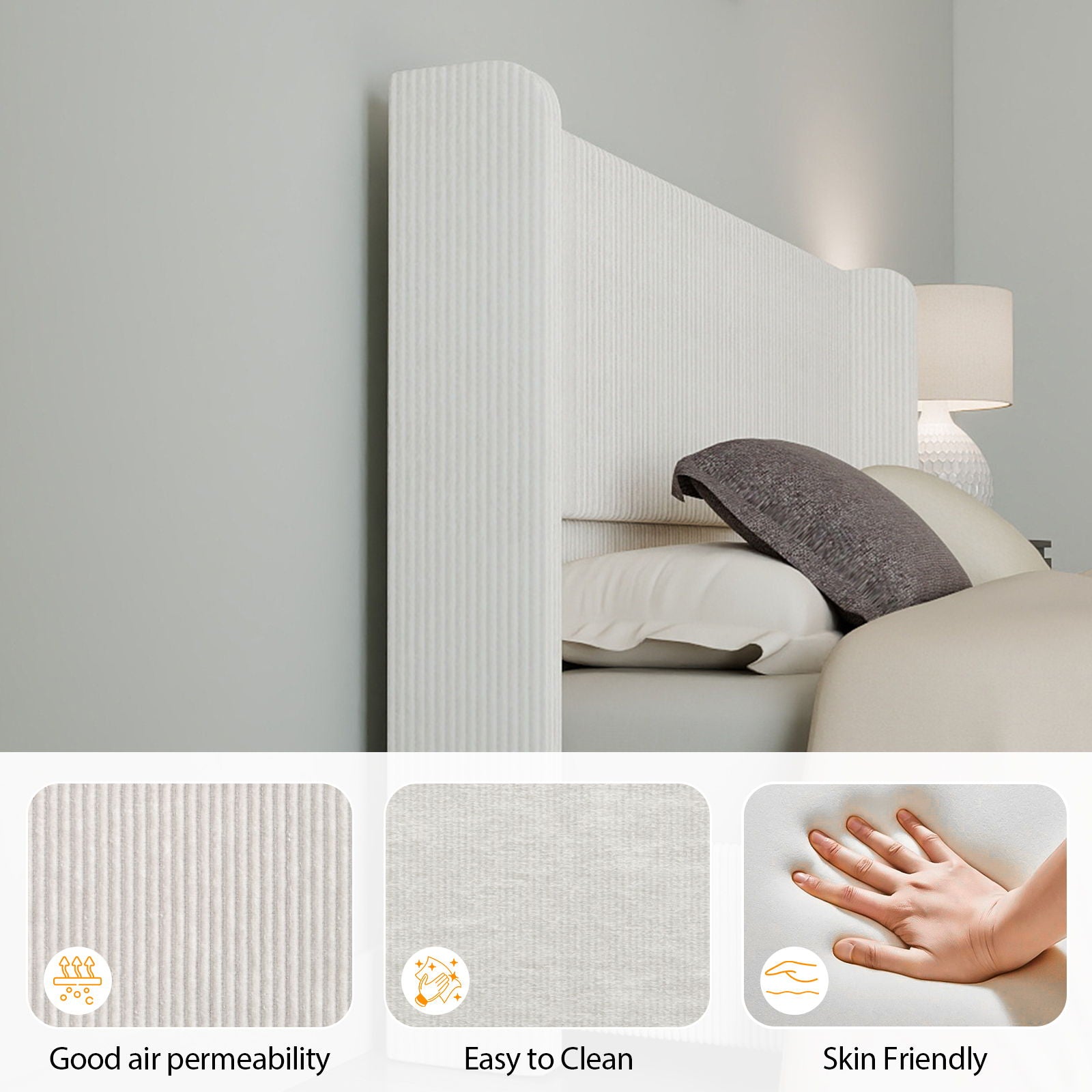 Platform Bed Frame With Wingback Headboard