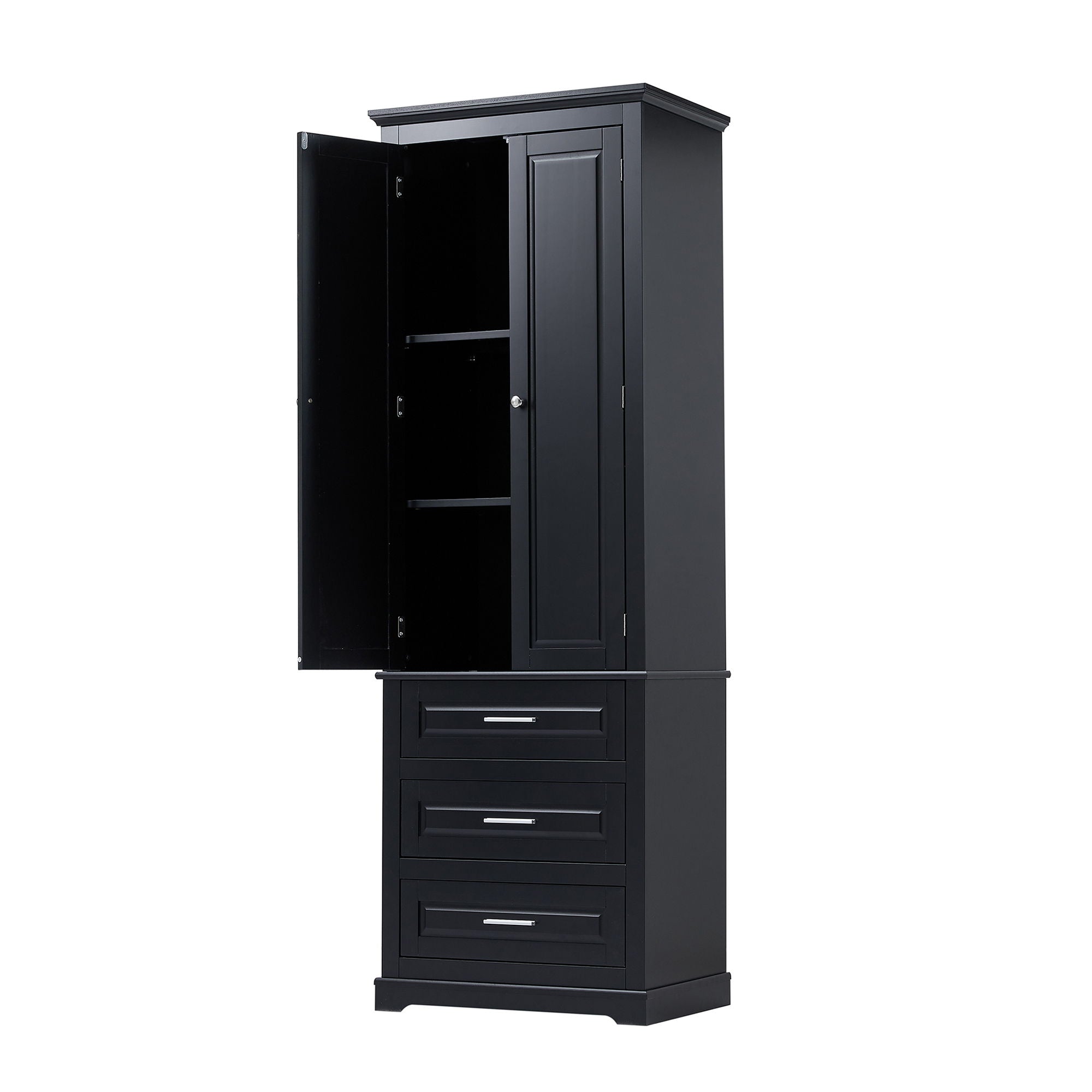 Tall Storage Cabinet With 3 Drawers For Bathroom