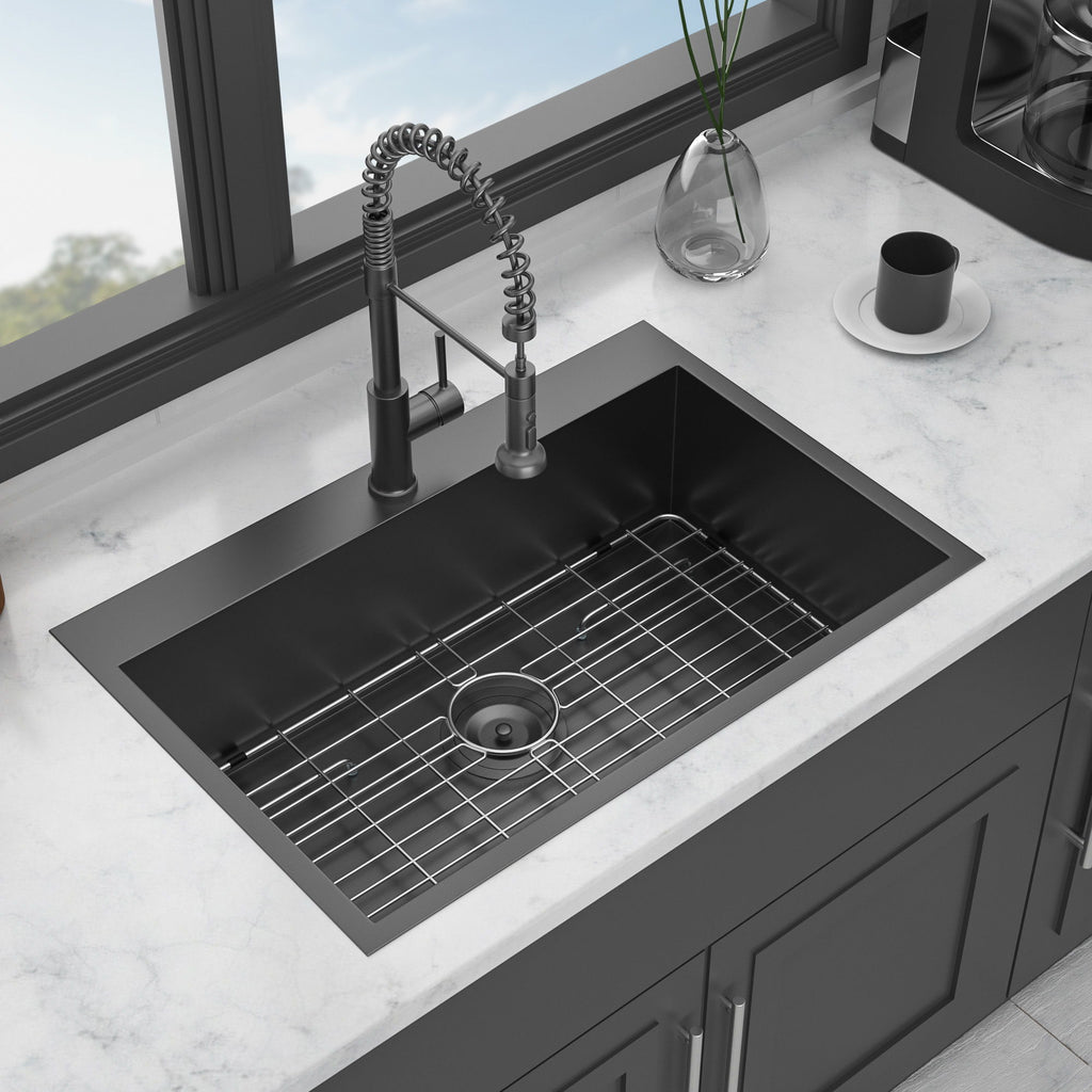 Drop In Kitchen Sink, 16 Gauge Stainless Steel, Topmount