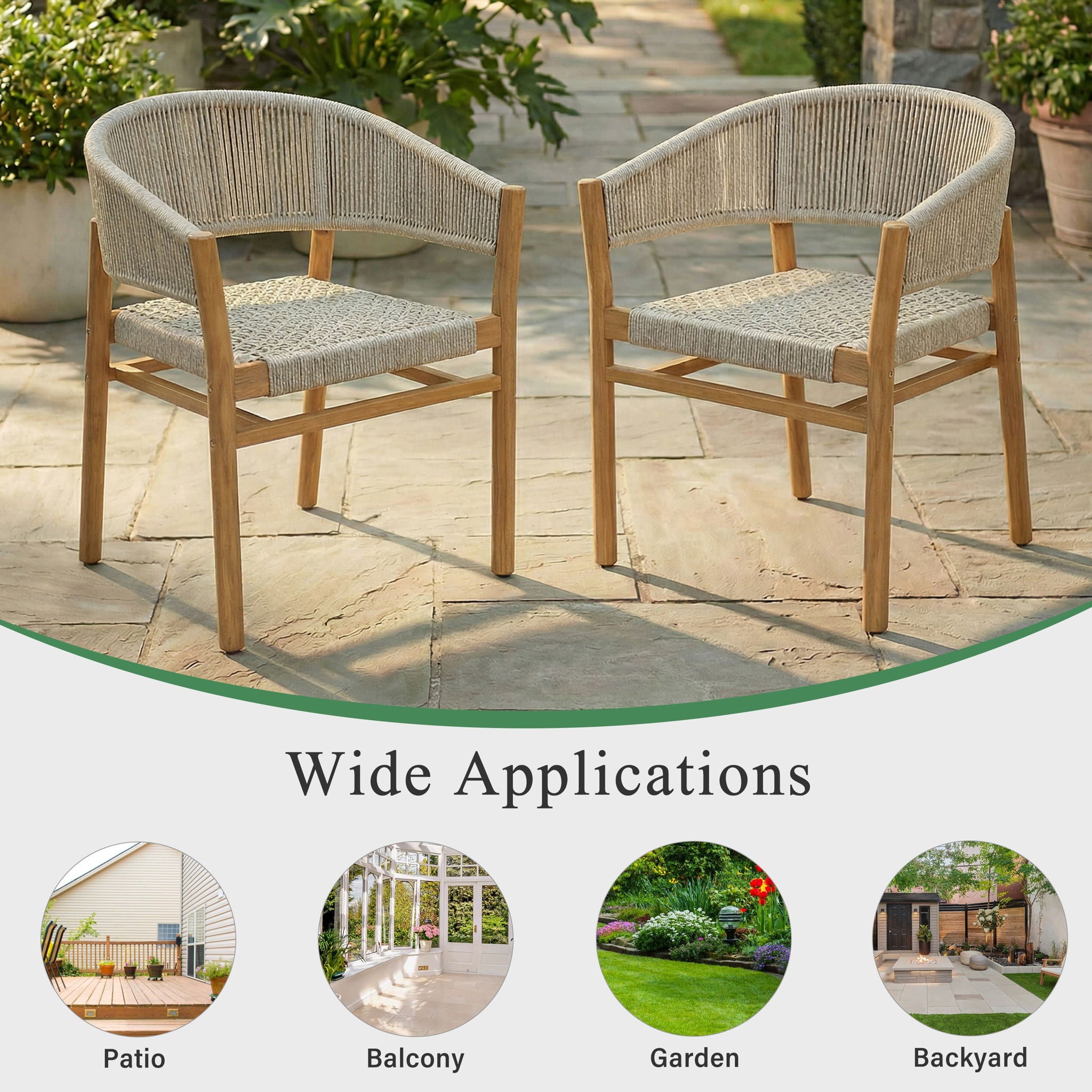 Elegant Outdoor Accent Chair (Set of 2)