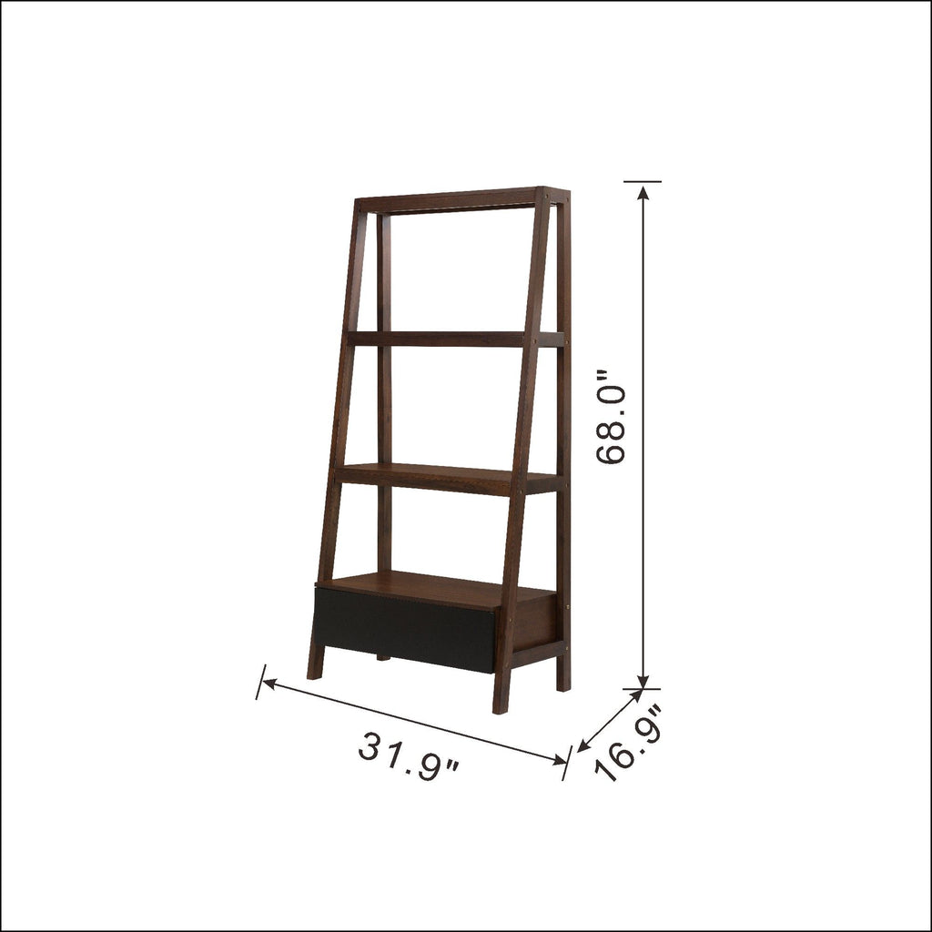 Ladder Shelf, Ladder Style Display Shelf - Natural Wood / Brown