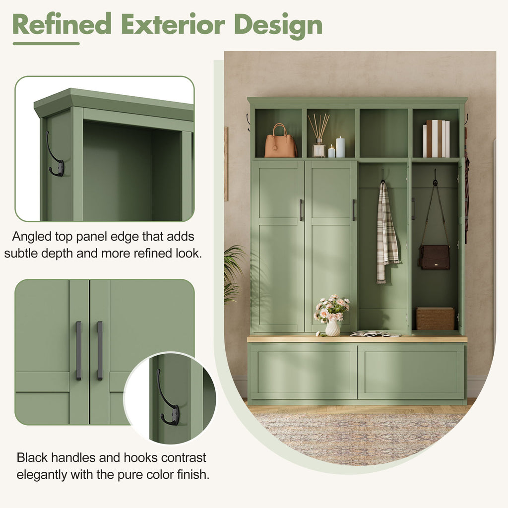 Hall Tree With 4 Hidden Cabinets