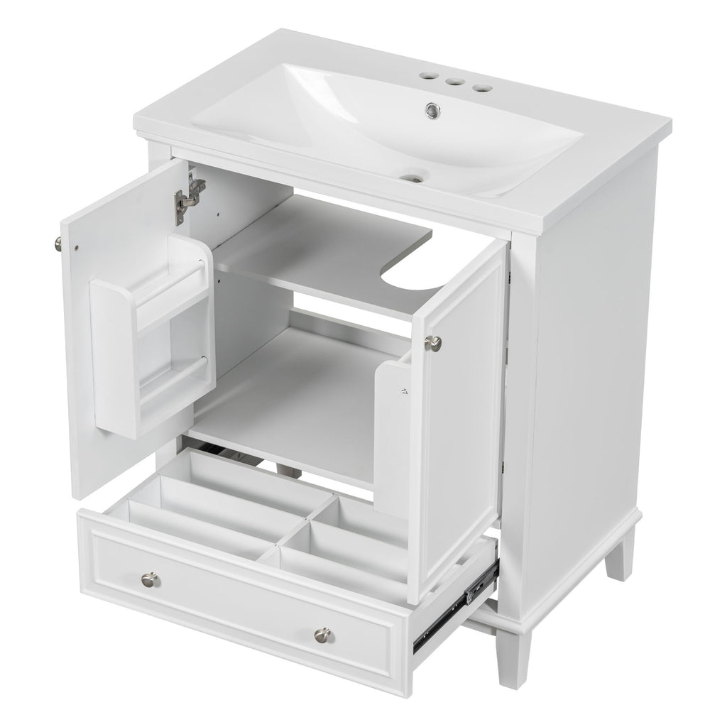 Modern Bathroom Vanity With Sink Combo, Multi Functional Cabinet With Doors And Drawer
