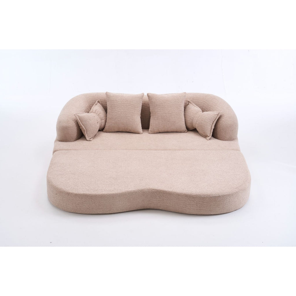 Foldable Sofa Bed, Boneless Couch Convertible Sleeper With 4 Pillows