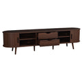 TV Stand For 70" TV, Console With Tambour Doors, Drawers And Built In Power Outlet - Dark Brown