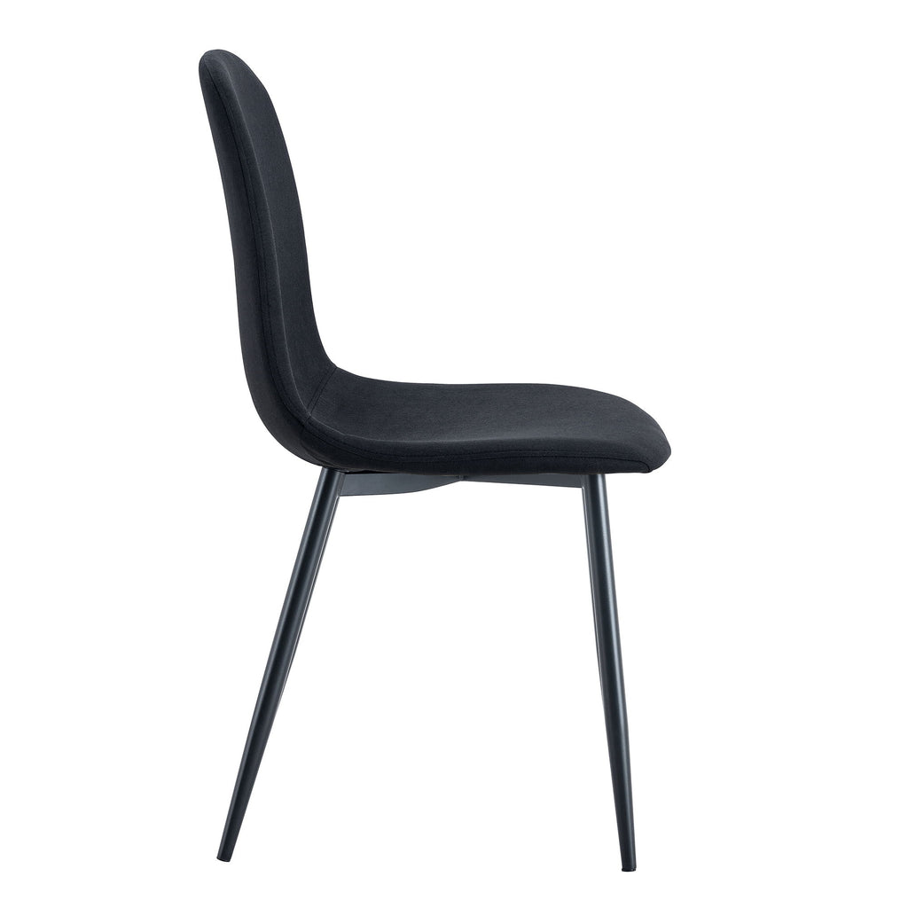 Modern Medieval Style Cushioned Side Chairs Set With Metal Legs For Kitchens