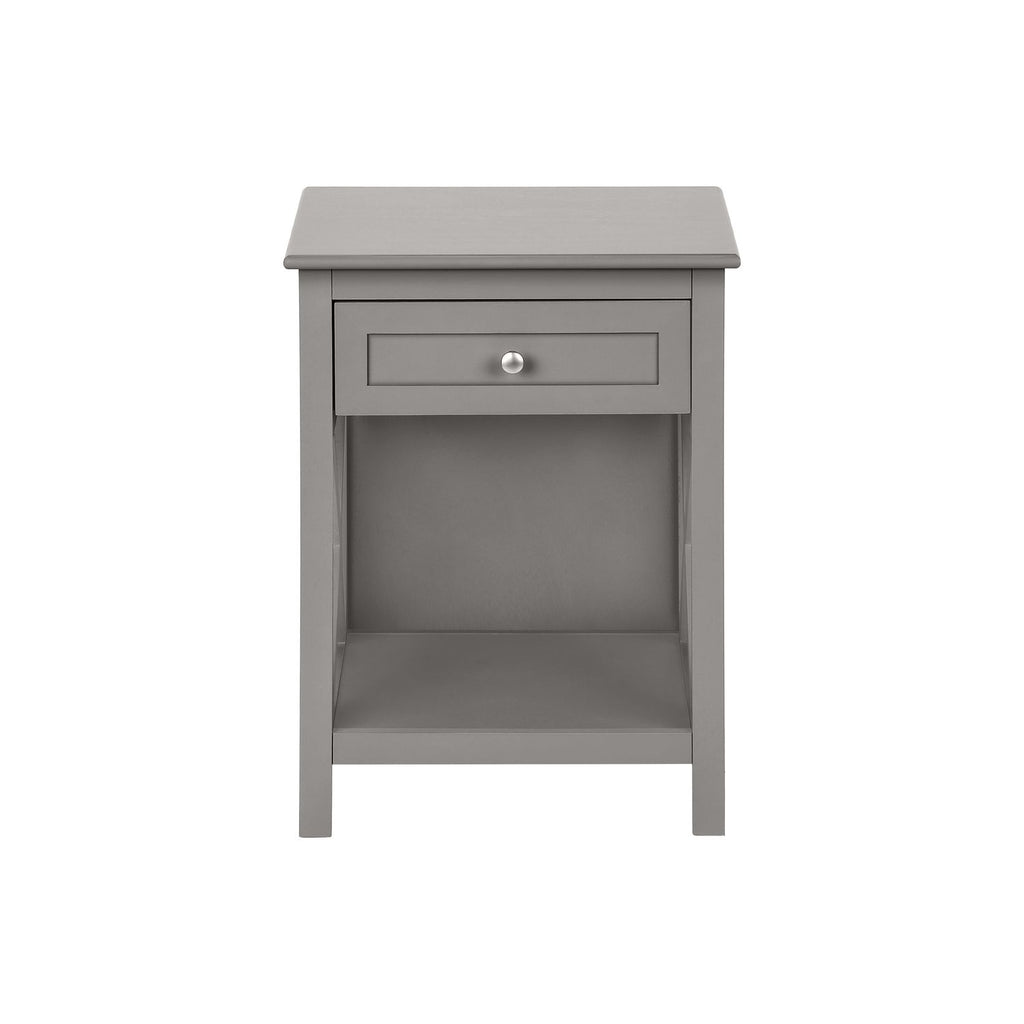 Accent End Table, 2 Tier, Storage Drawer, Transitional Style