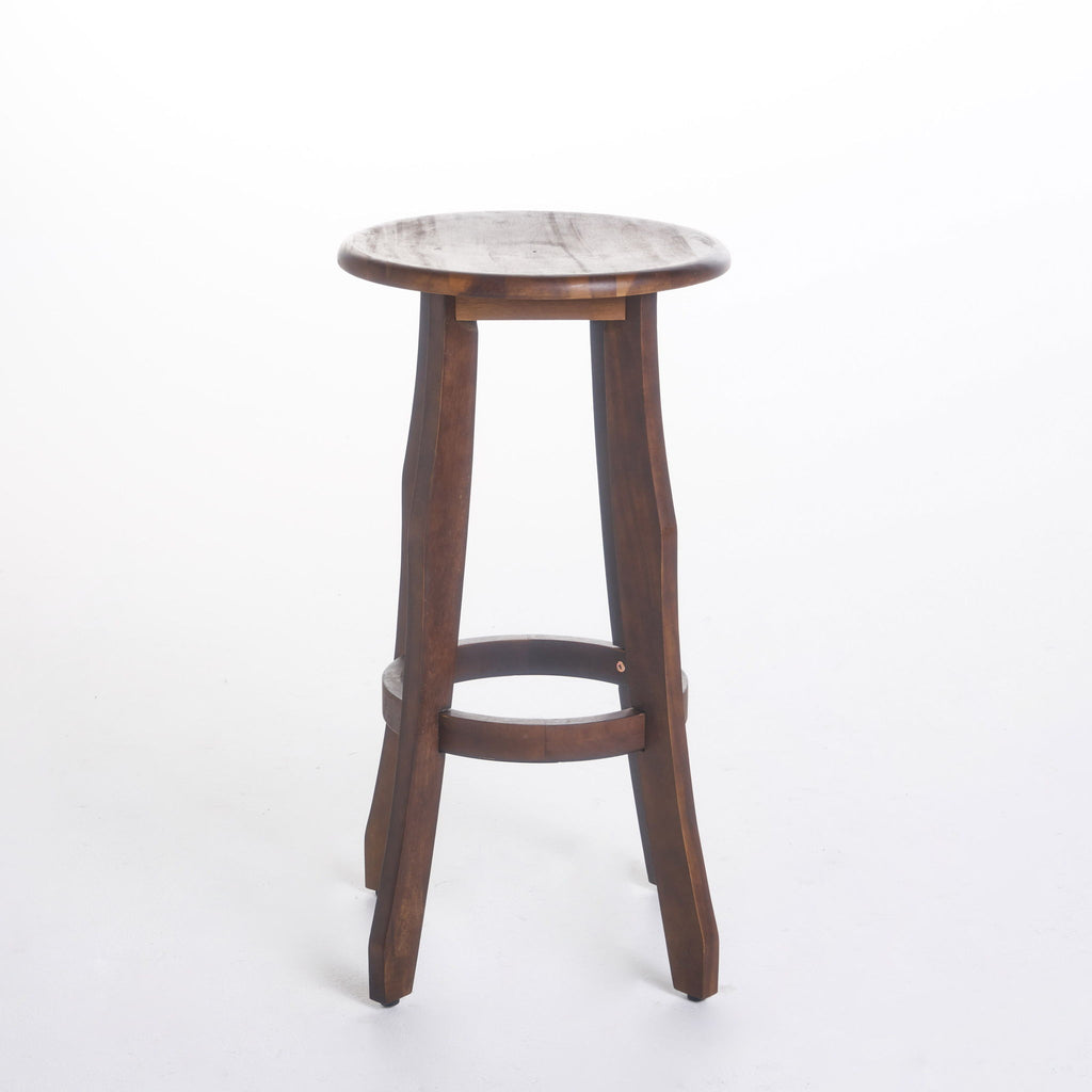Primrose - Outdoor Acacia Wood Barstools With Foot Rest, (Set of 2) - Dark Brown