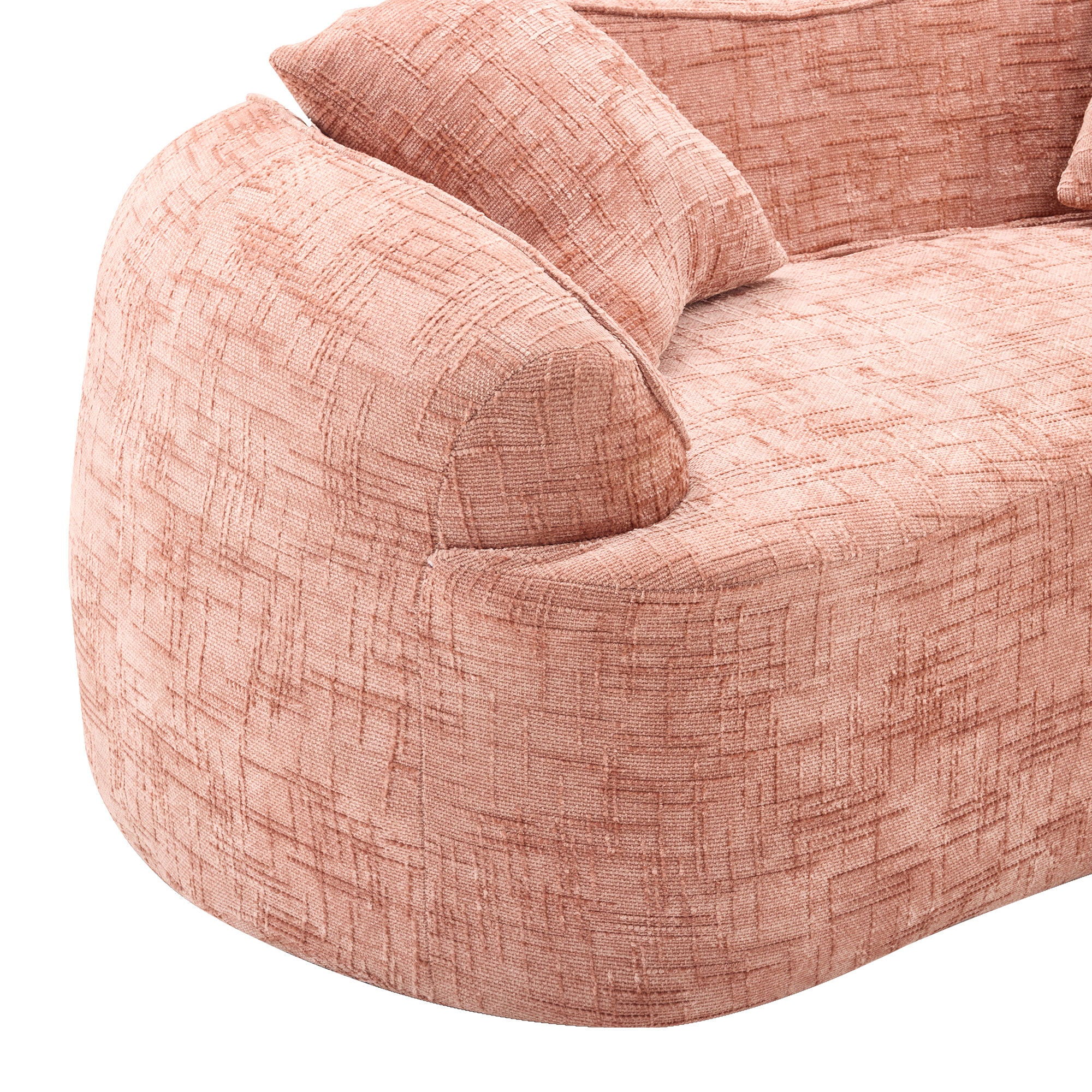 Curved 2 Person Compress Sofa With Armrests, Includes Pillows
