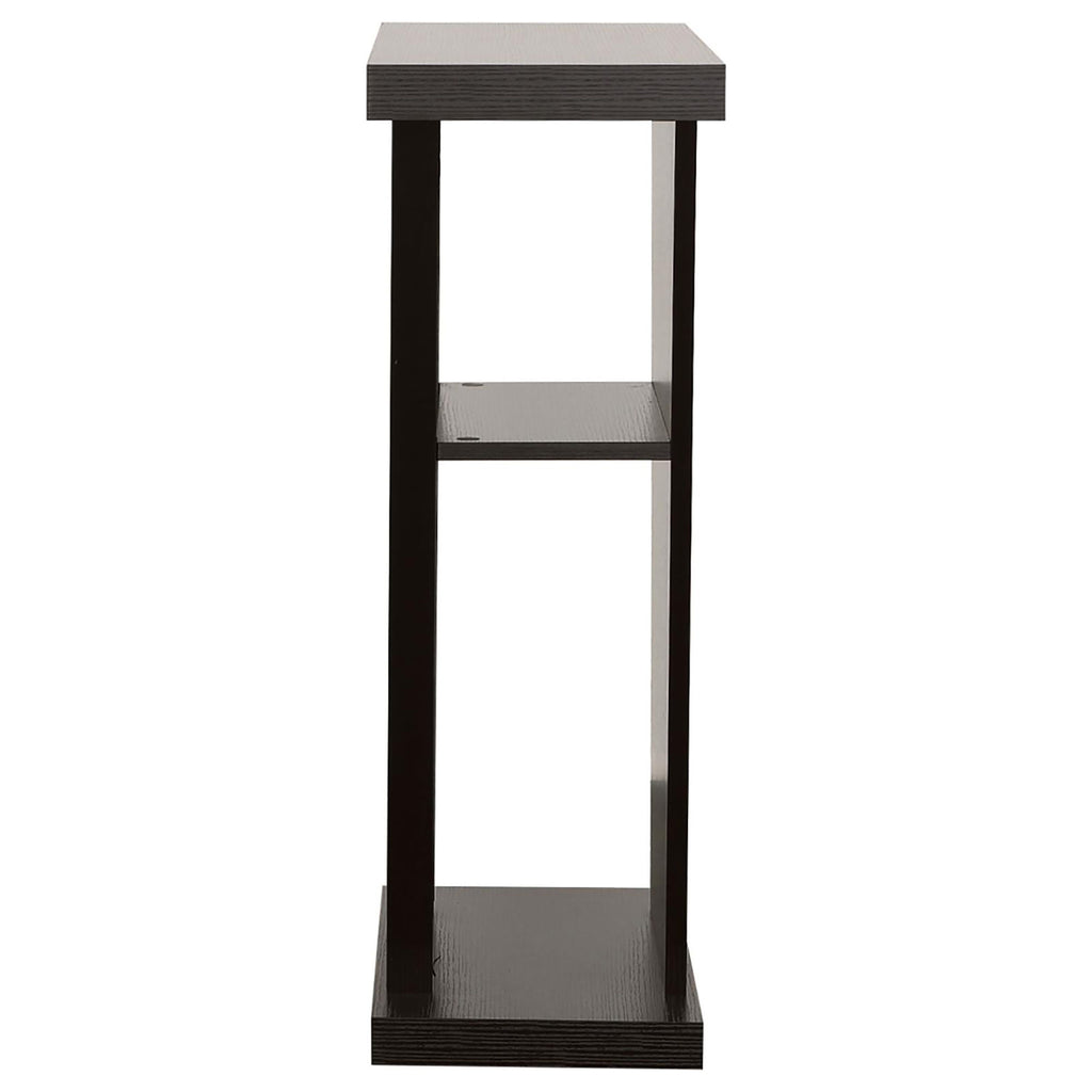2 Shelf Console Table With V Shape Design - Brown