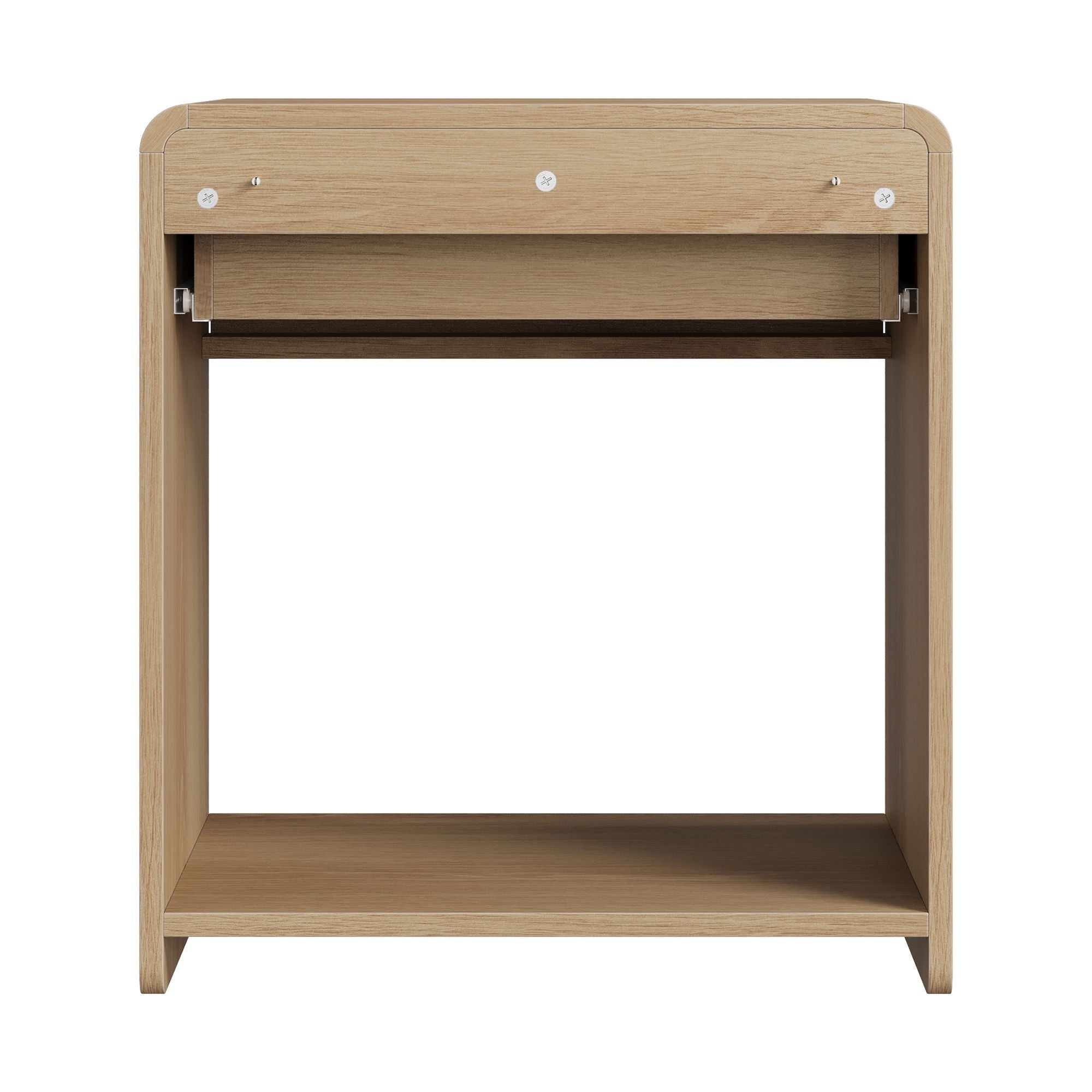 Bedside Table With Storage Drawers And Open Shelves (Set of 2) - Oak