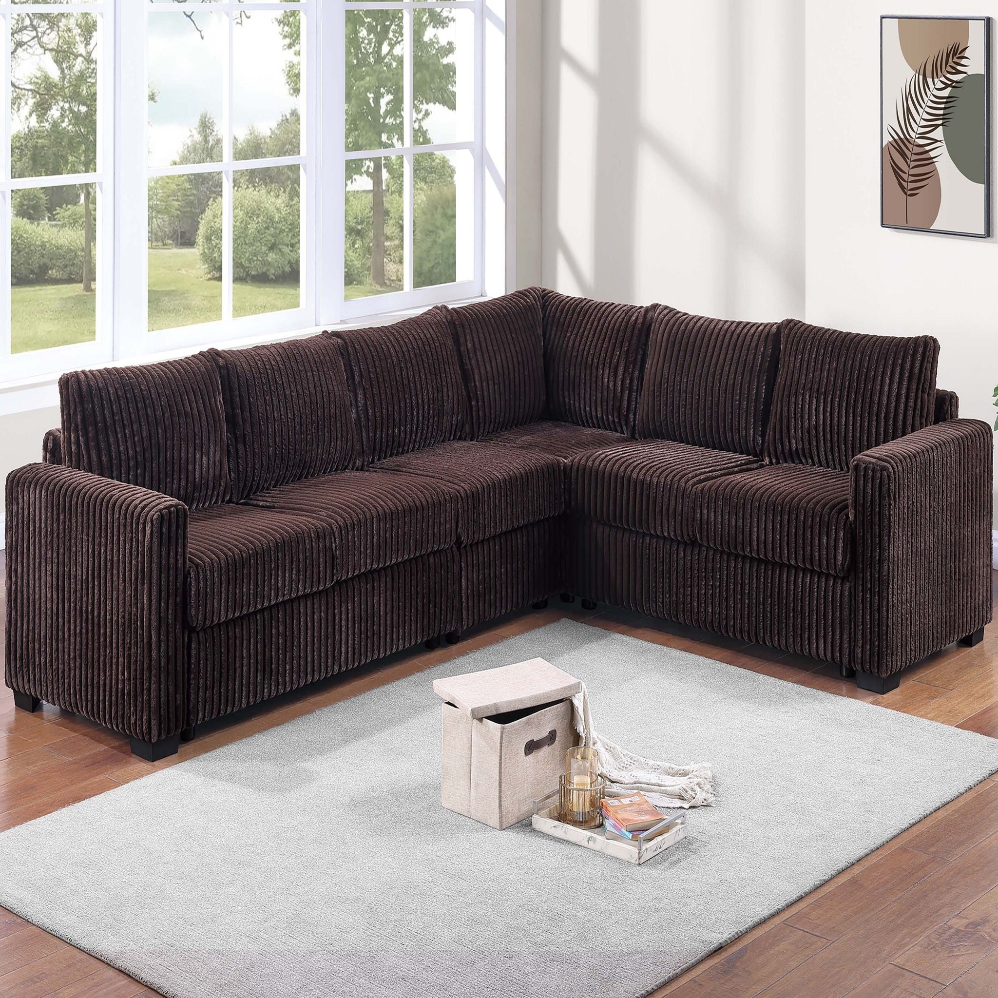 L-Shaped Sectional Set For Living Room