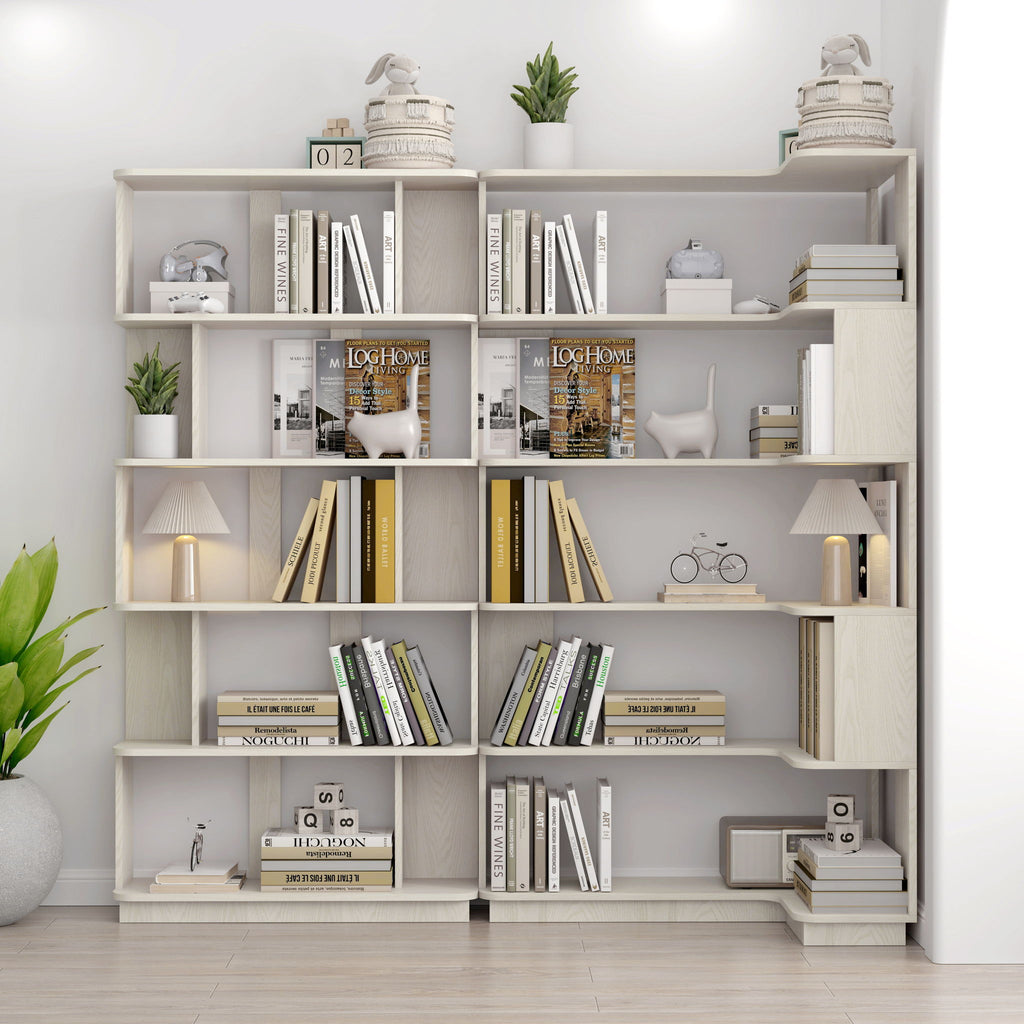 Modern 5 Tier Open Storage Bookcase
