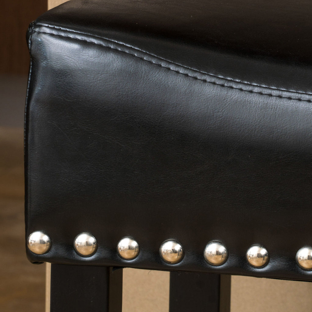 Soltique - Backless Dining Counter Stool With Nailhead Trim (Set of 2)